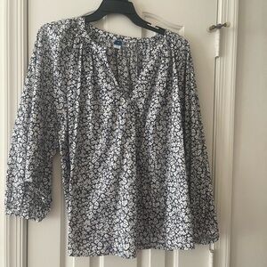 Floral Black and White Women's Top